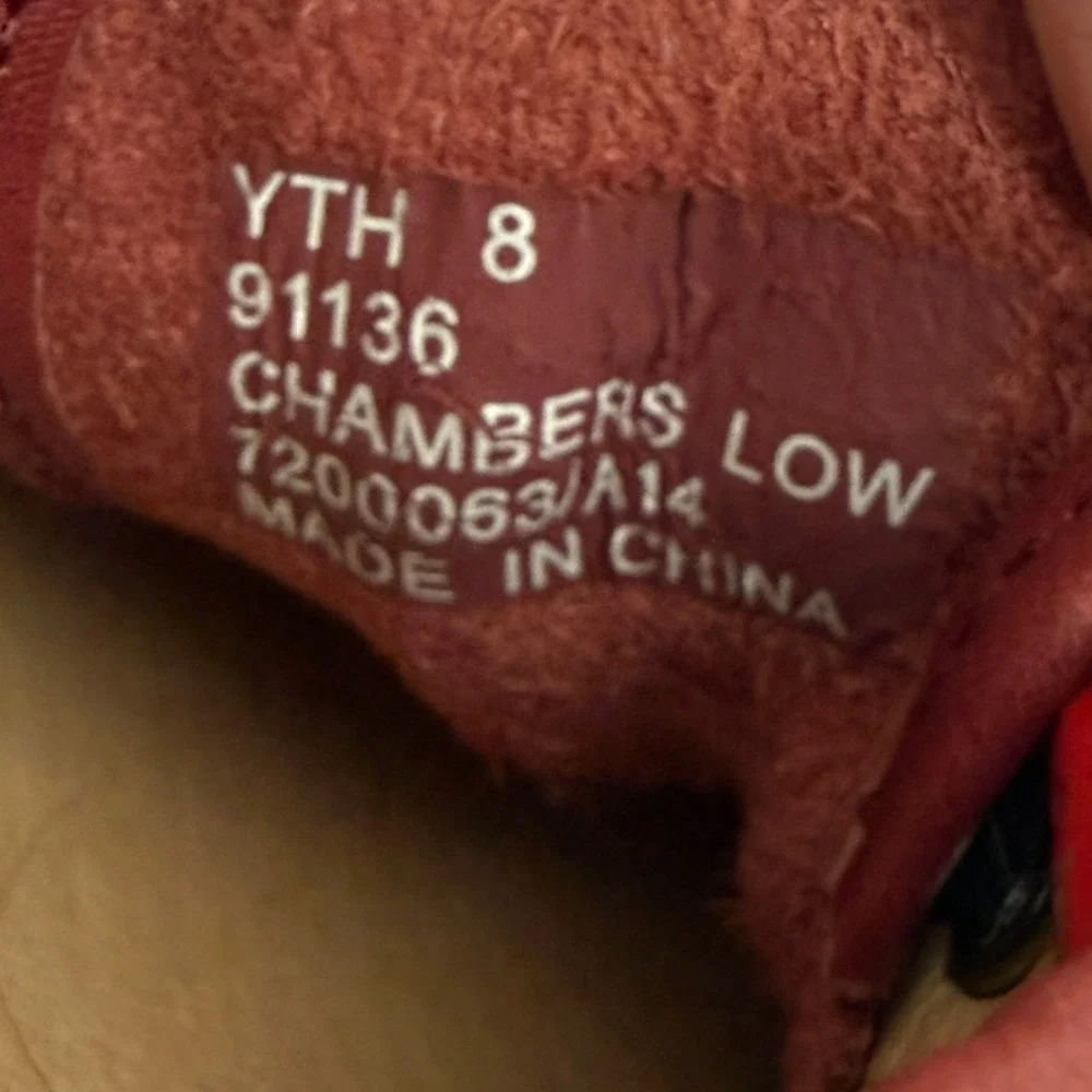 Frye Chambers Low Red Leather Lace Up Sneakers Kids YTH 8 Casual Shoes‎